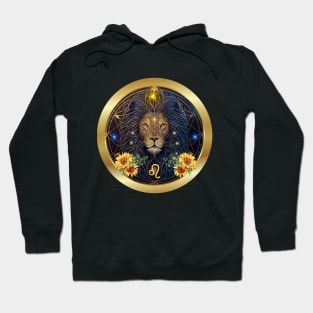 Leo the Lion in all his Magnificent Glory amid the Galaxy Hoodie